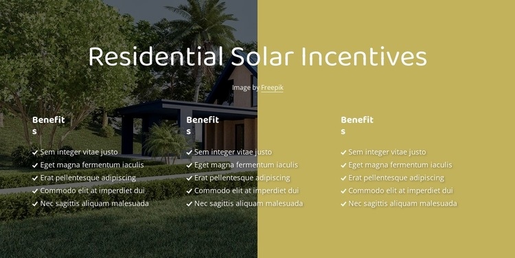 Solar energy begins with the sun Web Page Design