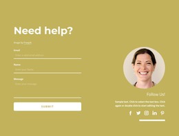 Contact Form With Social Icons - Professional WordPress Theme