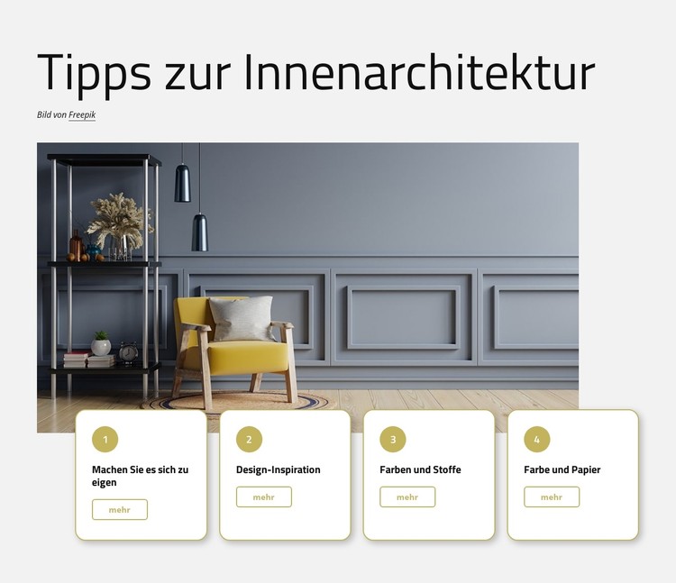 Tipps zur Innenarchitektur CSS-Vorlage