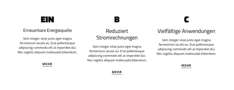 Grid-Repeater mit Texten Eine Seitenvorlage