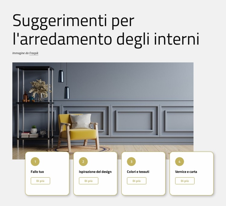 Suggerimenti per l'arredamento degli interni Modello Joomla