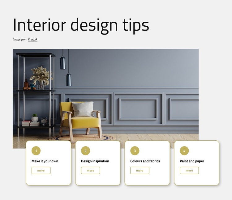 Interior design tips One Page Template