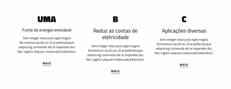 Repetidor de grade com textos Maquete do site