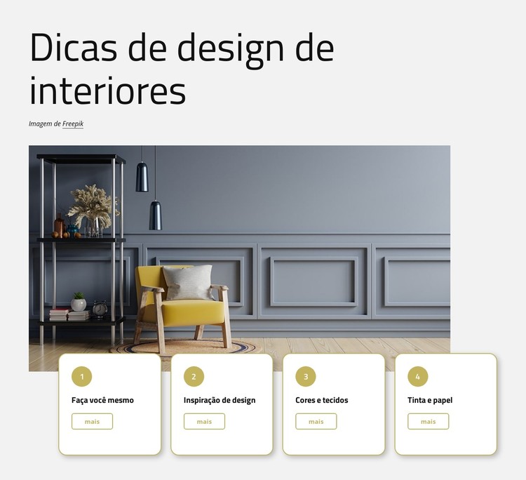 Dicas de design de interiores Template CSS