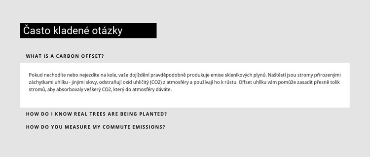 Často kladené otázky Šablona CSS