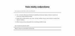 Vaše Otázky Zodpovězeny