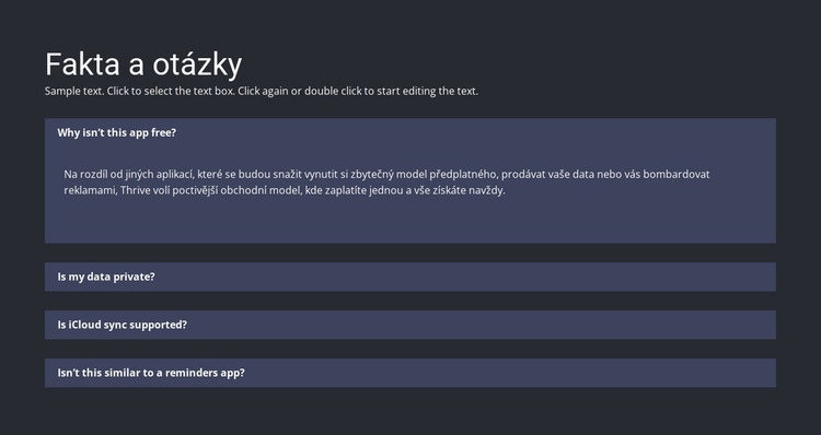 Fakta a otázky Téma WordPress