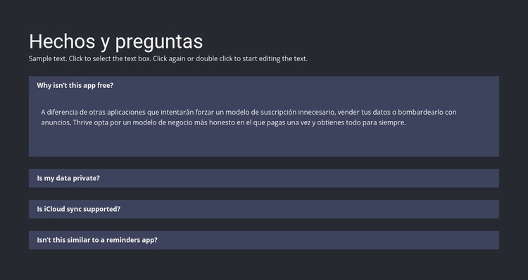 Hechos y preguntas Creador de sitios web HTML