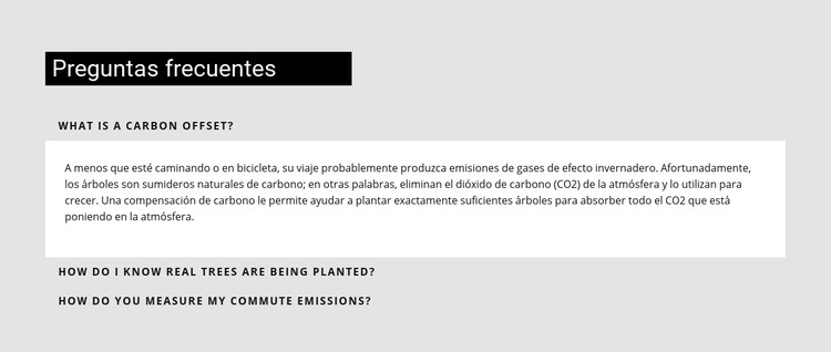 Preguntas frecuentes Plantilla HTML