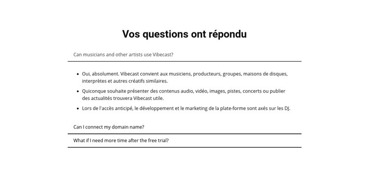 Vos questions ont répondu Maquette de site Web