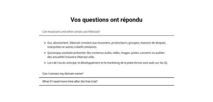 Vos questions ont répondu Modèle