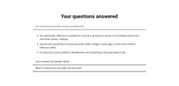 Your Questions Answered User Profile