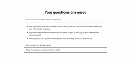 Your Questions Answered - HTML Builder