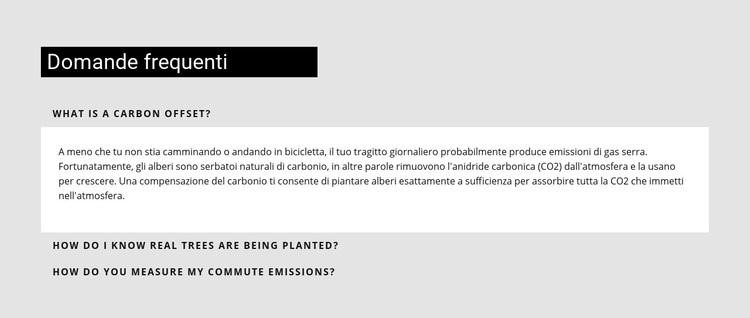 Domande frequenti Costruttore di siti web HTML