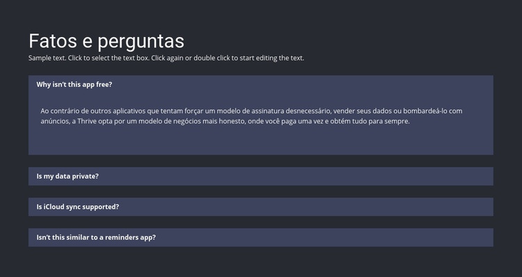 Fatos e perguntas Design do site