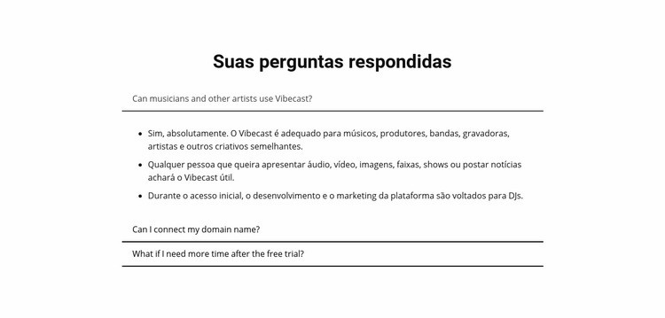 Suas perguntas respondidas Modelo de uma página