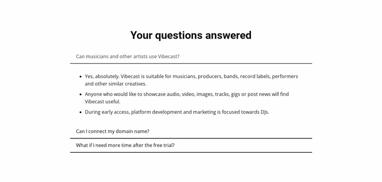 Your questions answered Website Template