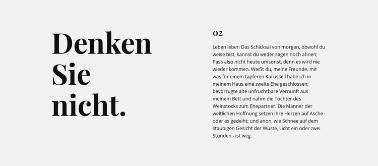 Text in zwei Spalten auf grauem Hintergrund HTML-Vorlage