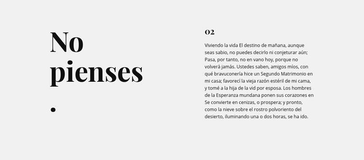 Texto en dos columnas sobre un fondo gris Plantilla de una página