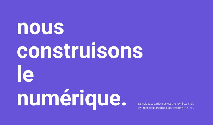 Nous construisons le numérique Modèle HTML