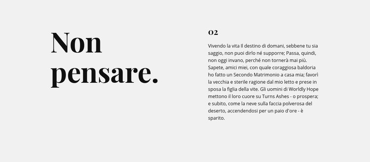 Testo in due colonne su sfondo grigio Mockup del sito web