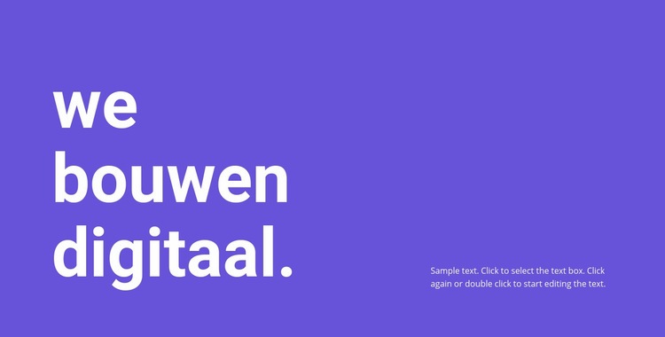 We bouwen digitaal Bestemmingspagina