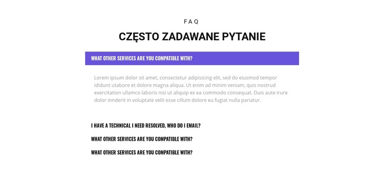 Sprawdź popularne pytania Szablon CSS