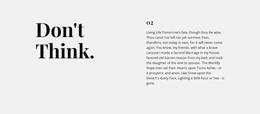 Text In Two Columns On A Gray Background - Easy-To-Use Landing Page