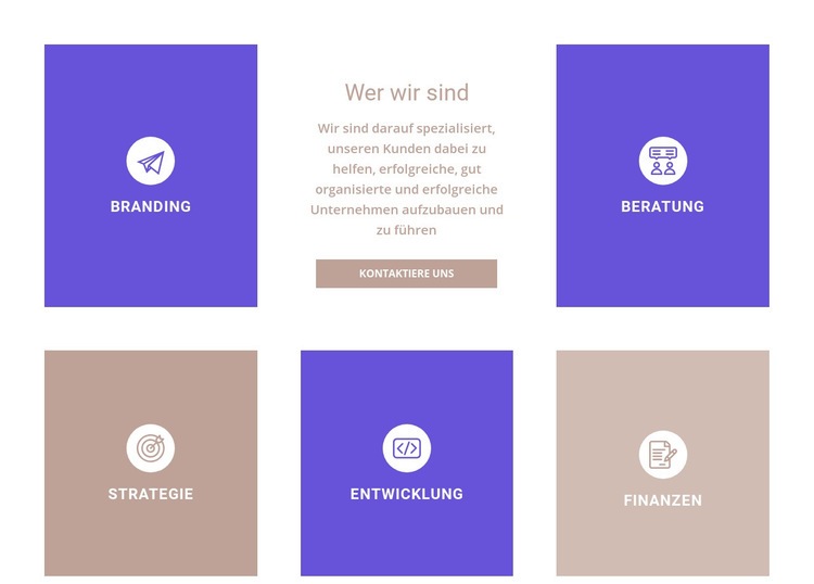 Richtungen unserer Firma Website Builder-Vorlagen