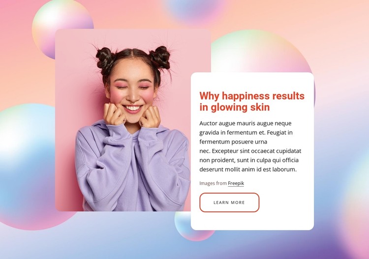 Why happiness results in glowing skin CSS Template