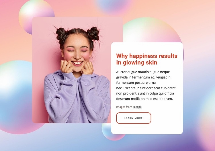 Why happiness results in glowing skin Web Page Design