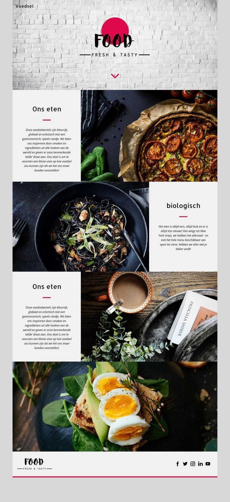 Vers en smakelijk Website mockup