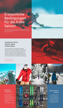 Saison Wintersport - Kostenlose HTML-Vorlage