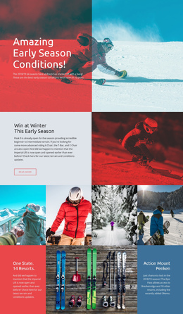 Season Winter Sports One Page Template