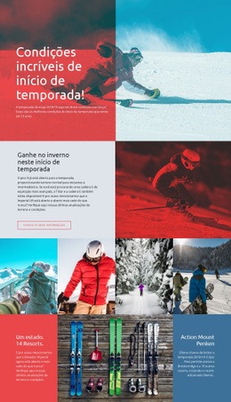 Modelo Web Responsivo Para Temporada De Esportes De Inverno