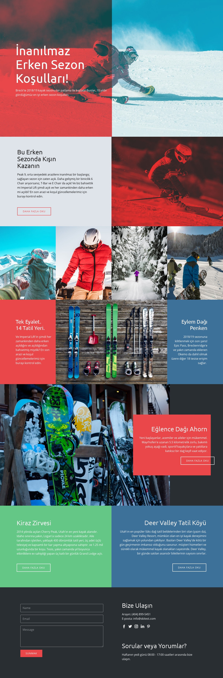 Sezon Kış Sporları HTML Şablonu