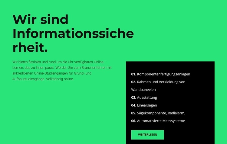 Sicherheitsbereich HTML Website Builder