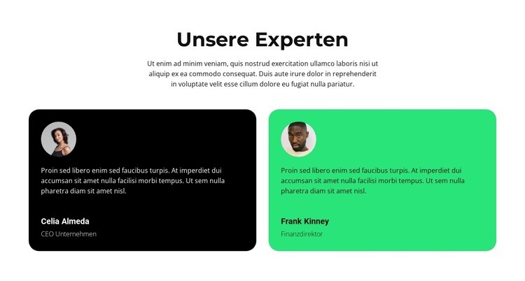 Unsere besten Experten Landing Page