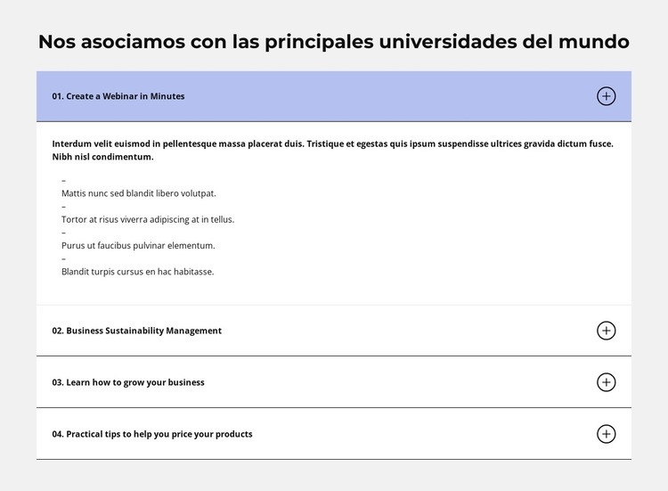 Casos más frecuentes Plantilla de una página