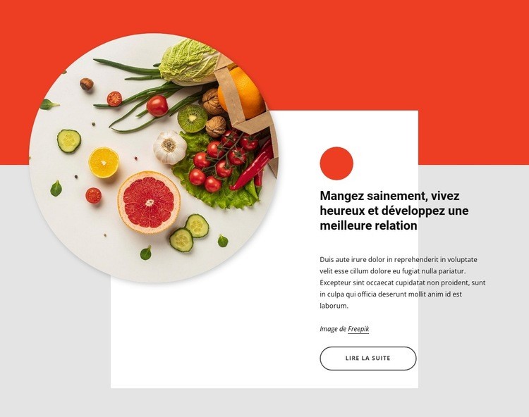 Mangez sain, vivez heureux Créateur de site Web HTML