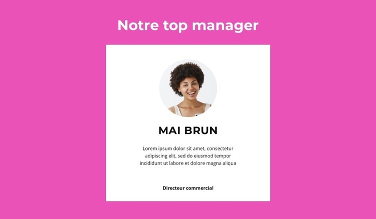 Top manager dit Page de destination