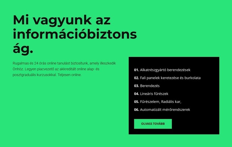 Biztonsági szféra Weboldal sablon