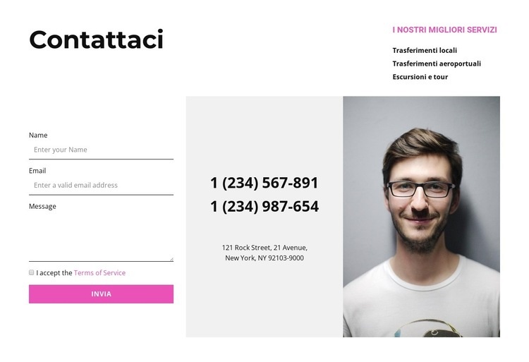 Comunicazione Mockup del sito web