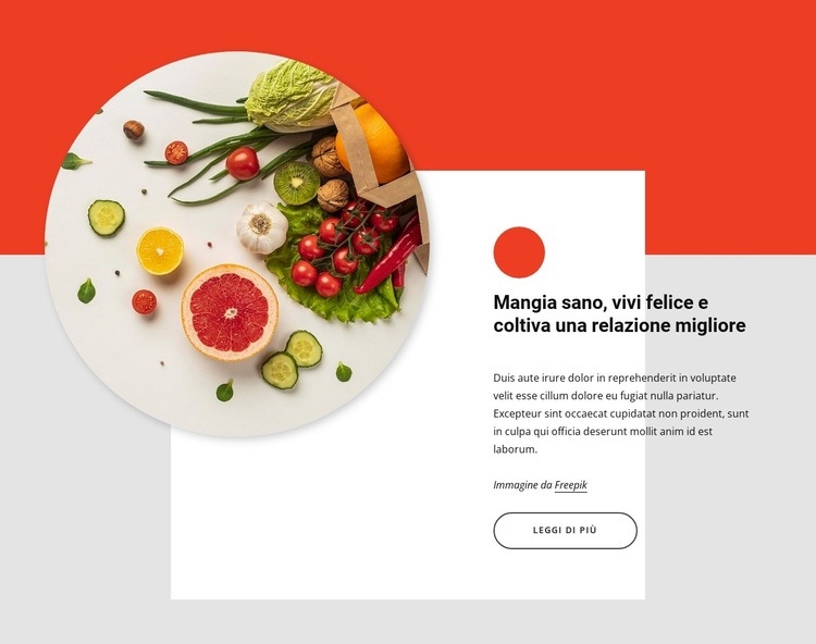 Mangia sano, vivi felice Mockup del sito web