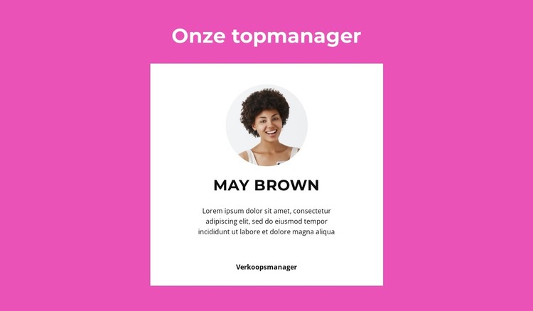 Topmanager zeg: HTML-sjabloon