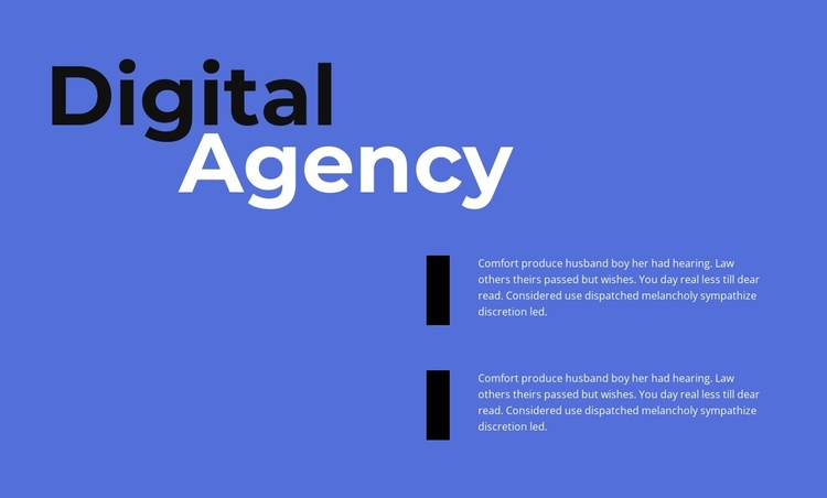 Work digital agency One Page Template