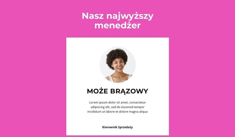 Najwyższy menedżer mówi Makieta strony internetowej