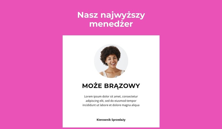 Najwyższy menedżer mówi Szablon HTML