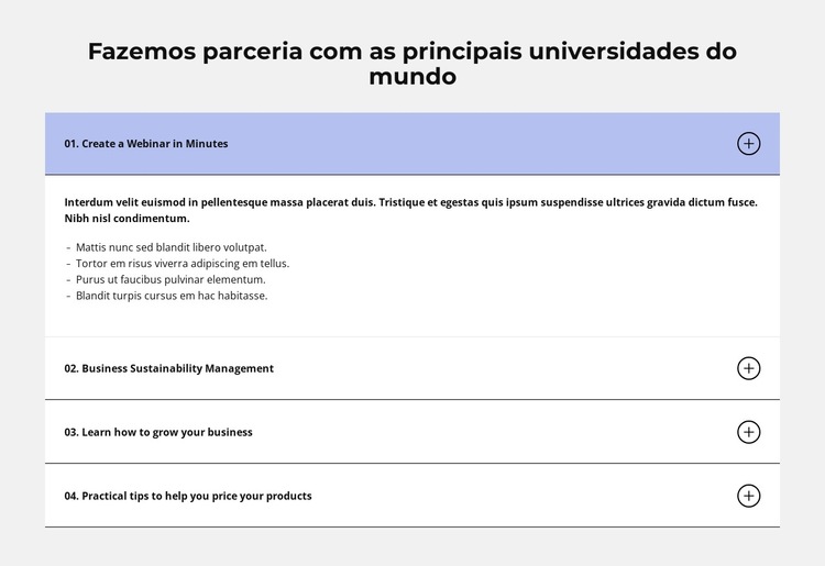 Casos mais frequentes Modelo de site