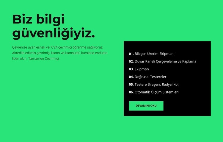 Güvenlik alanı Web Sitesi Mockup'ı